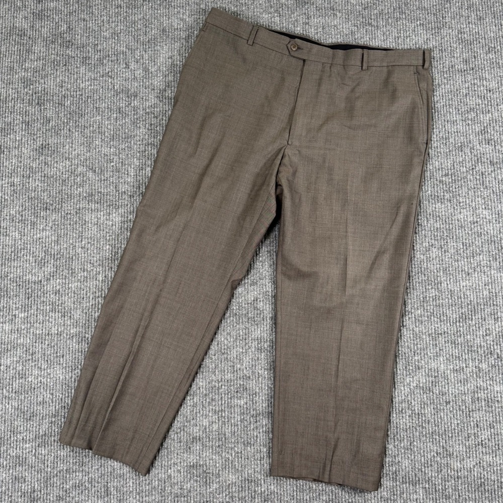 Jos A Bank Reserve Vitale Barberis Canonico Wool Pant 40-41 Blend Brown Tailored